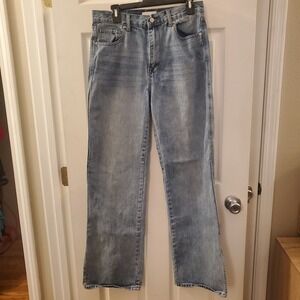 Grey Lab Jeans Women Sz 29 High Waist Skater Baggy Y2K Loose Leg side slits 90s